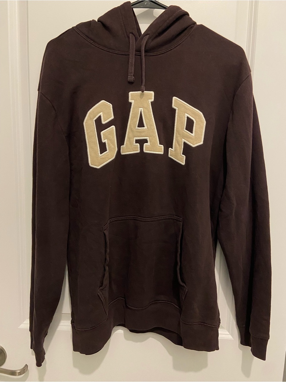 GAP Dark Brown Hoodie with Cream Label